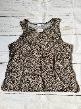 Nordstrom Socialite Leopard Print Sleeveless Tank Top - Tan/Black NWT